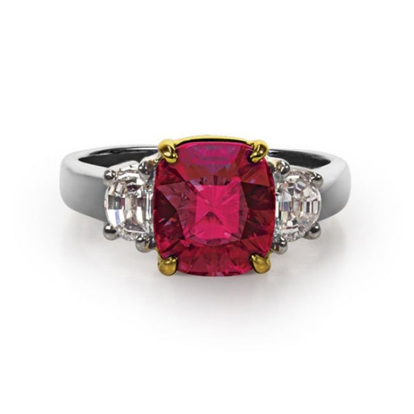 Platinum, 18k Yellow Gold, Ruby and Diamond Ring Adler's - Adler's Jewelry of New Orleans