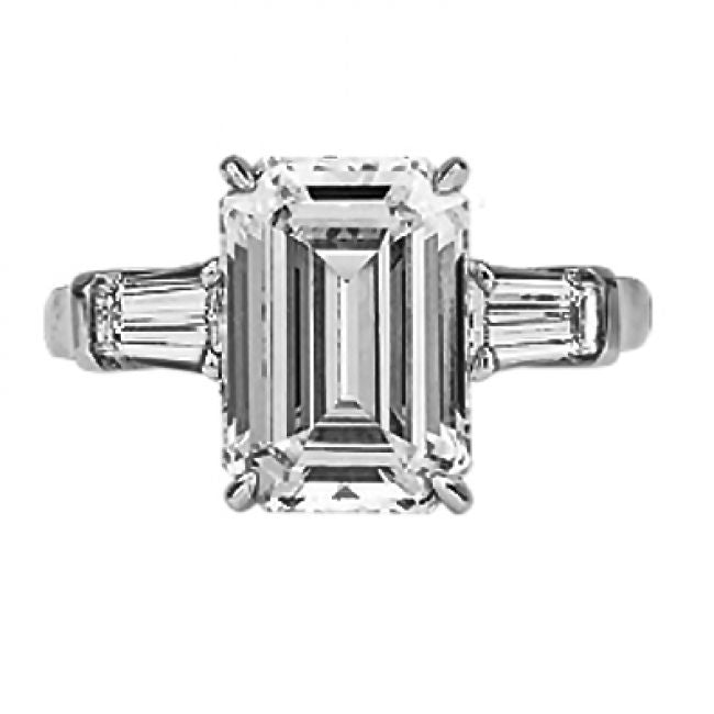 Platinum and Emerald Cut Diamond Ring Adler's - Adler's Jewelry of New Orleans