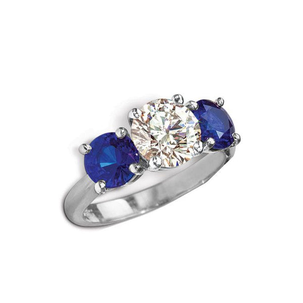 Platinum, Diamond & Sapphire Ring Adler's - Adler's Jewelry of New Orleans