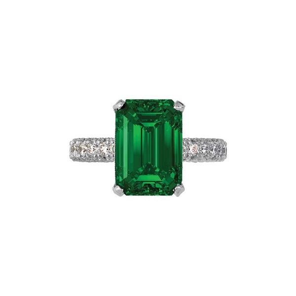 Platinum, Emerald and Diamond Ring Adler's - Adler's Jewelry of New Orleans