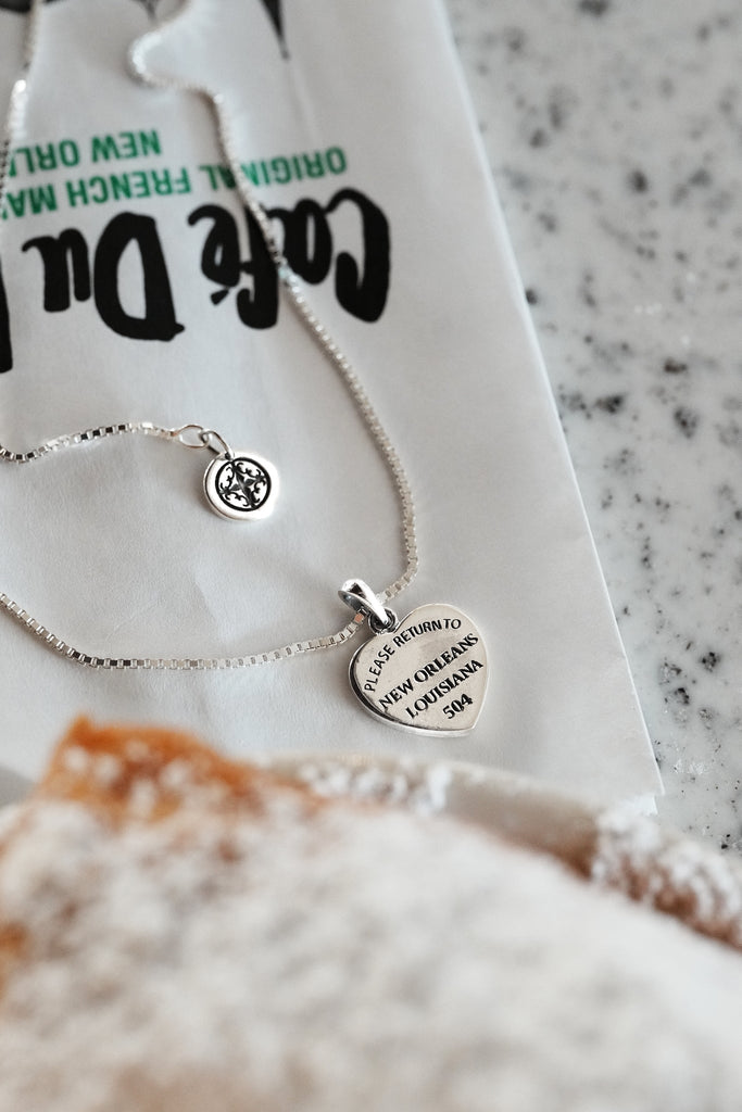 Please Return to New Orleans Heart Charm - BACKORDER Cristy Cali - Adler's Jewelry of New Orleans