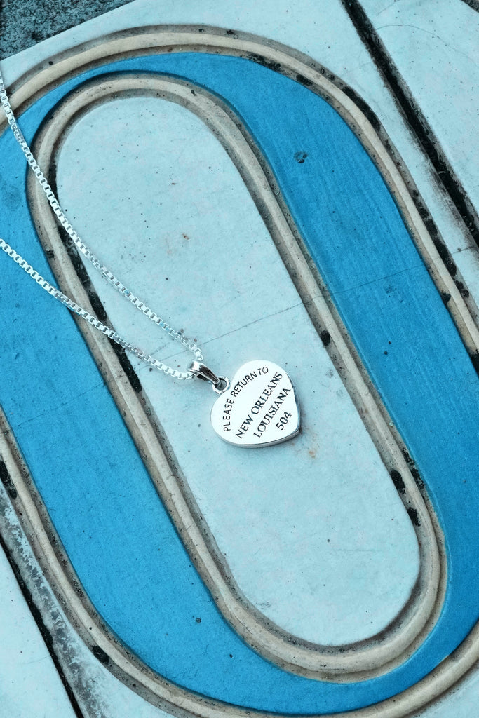Please Return to New Orleans Heart Charm - BACKORDER Cristy Cali - Adler's Jewelry of New Orleans