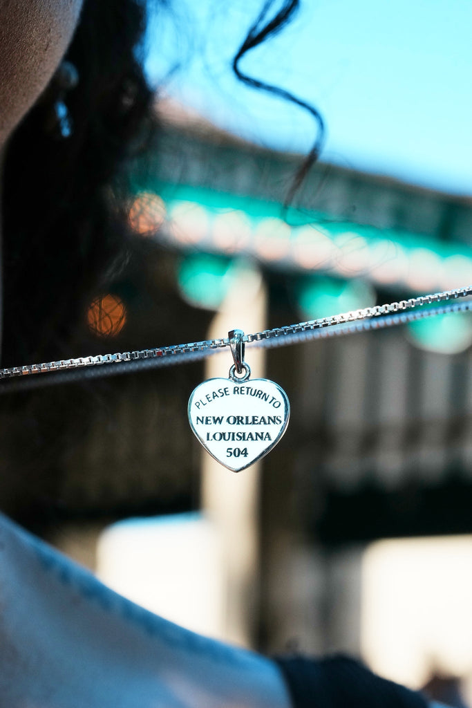 Please Return to New Orleans Heart Charm - BACKORDER Cristy Cali - Adler's Jewelry of New Orleans