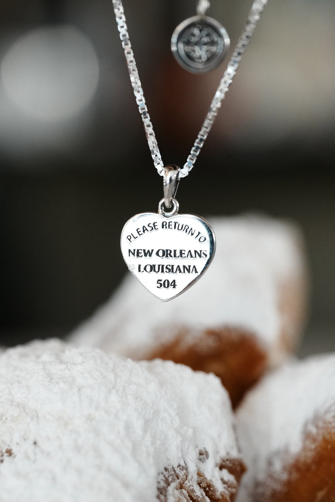 Please Return to New Orleans Heart Charm - BACKORDER Cristy Cali - Adler's Jewelry of New Orleans