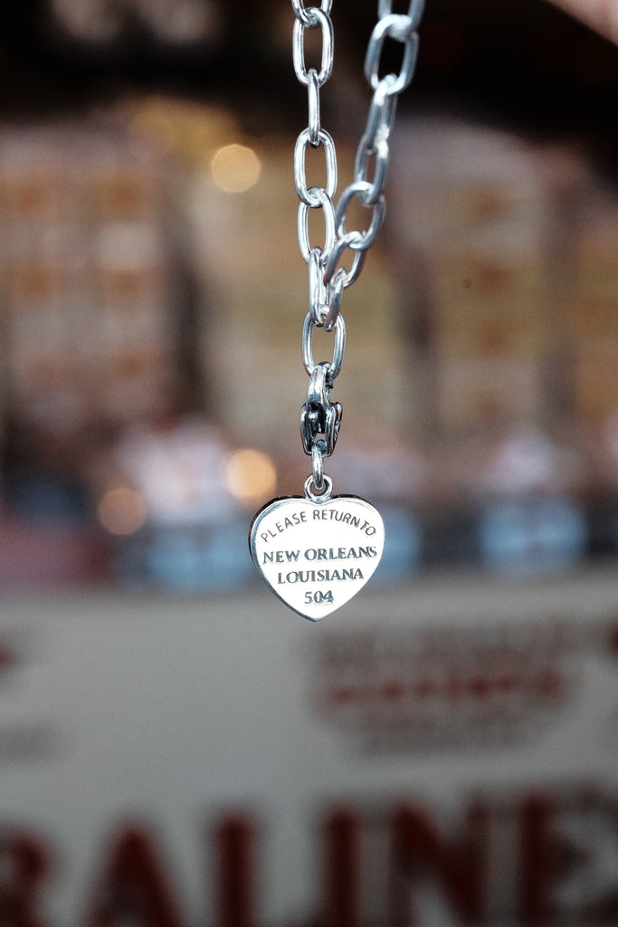 Please Return to New Orleans Heart Clip Charm Cristy Cali - Adler's Jewelry of New Orleans