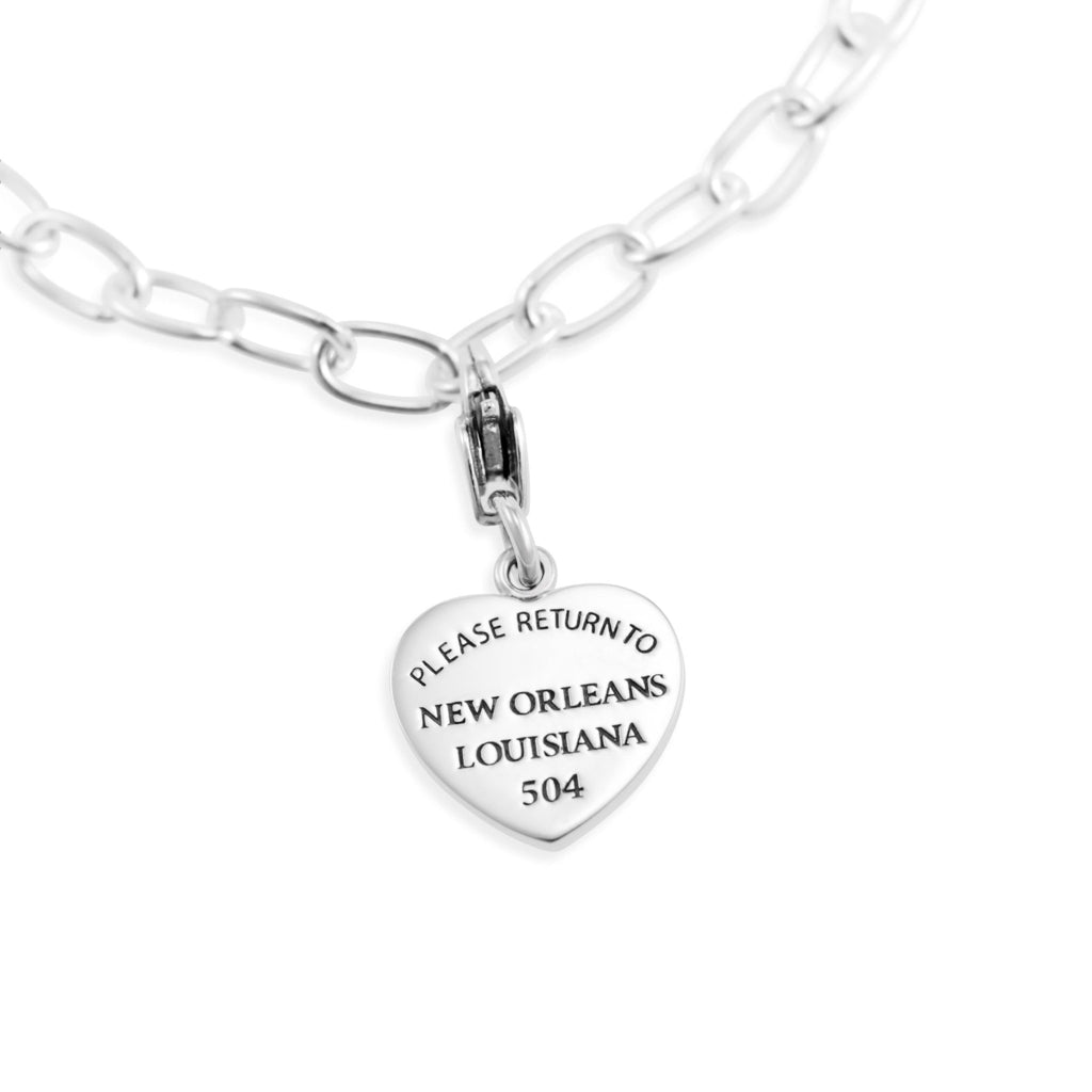 Please Return to New Orleans Heart Clip Charm Cristy Cali - Adler's Jewelry of New Orleans