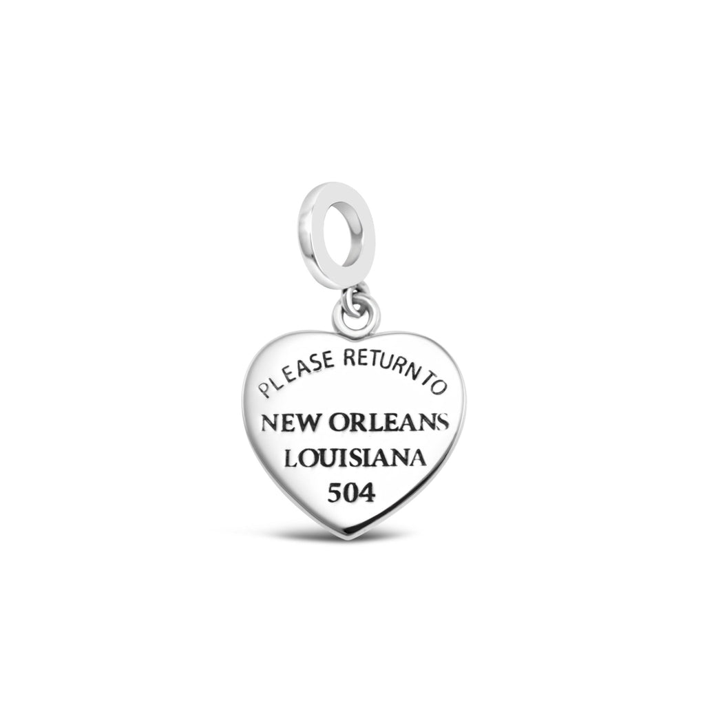 Please Return to New Orleans Heart Couture Charm - BACKORDER Cristy Cali - Adler's Jewelry of New Orleans