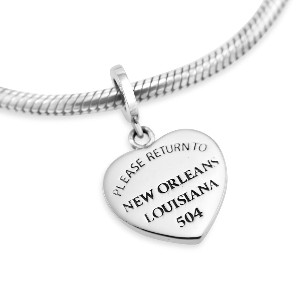 Please Return to New Orleans Heart Couture Charm - BACKORDER Cristy Cali - Adler's Jewelry of New Orleans
