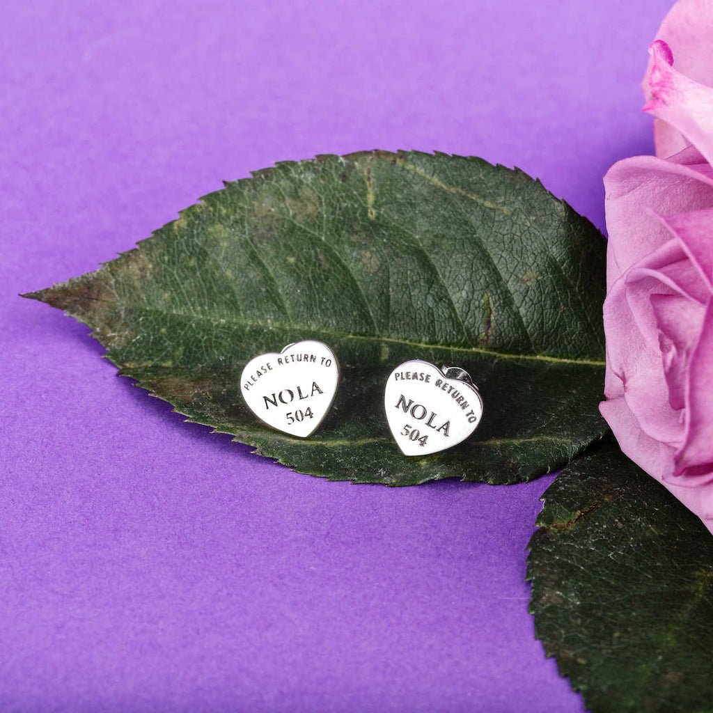 Please Return to New Orleans Heart Earrings Cristy Cali - Adler's Jewelry of New Orleans