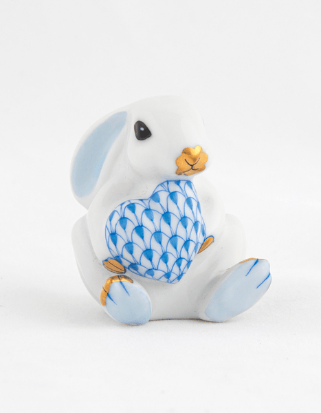 Porcelain Bunny with Heart Figurine Herend - Adler's Jewelry of New Orleans