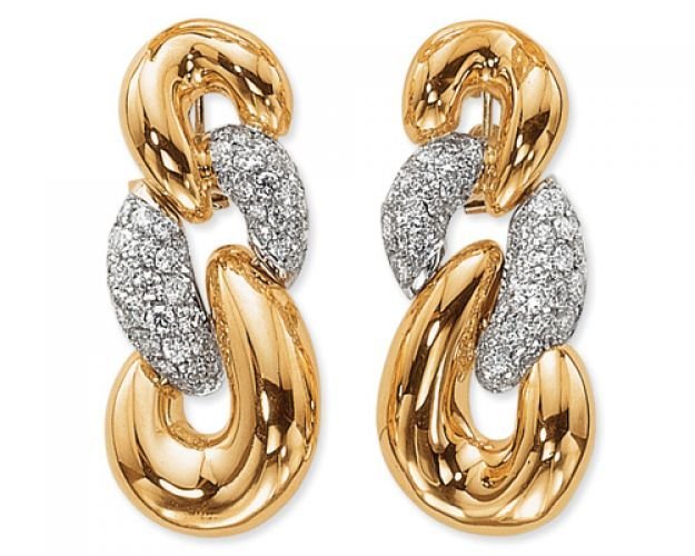 Rose Gold & Diamond Link Earrings Adler's - Adler's Jewelry of New Orleans