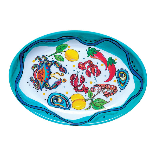 Seafood Melamine Platter by Dana Wittmann Dana Wittmann - Adler's Jewelry of New Orleans