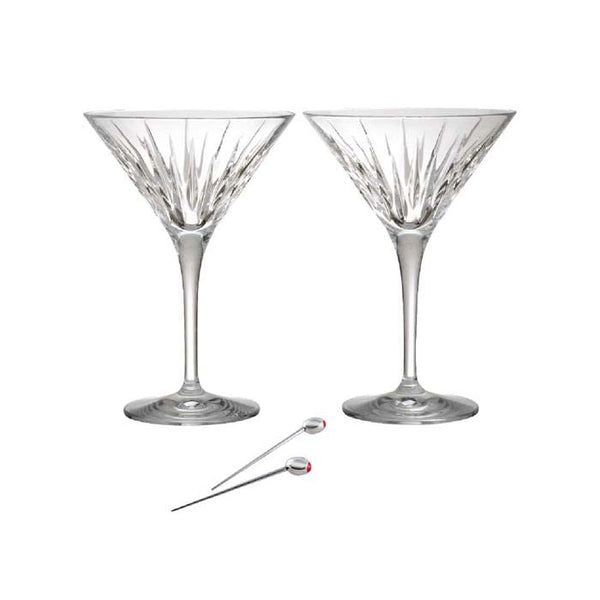 Set of Two Reed & Barton Soho Martini Glasses with Olive Picks reed & Barton - Adler's Jewelry of New Orleans