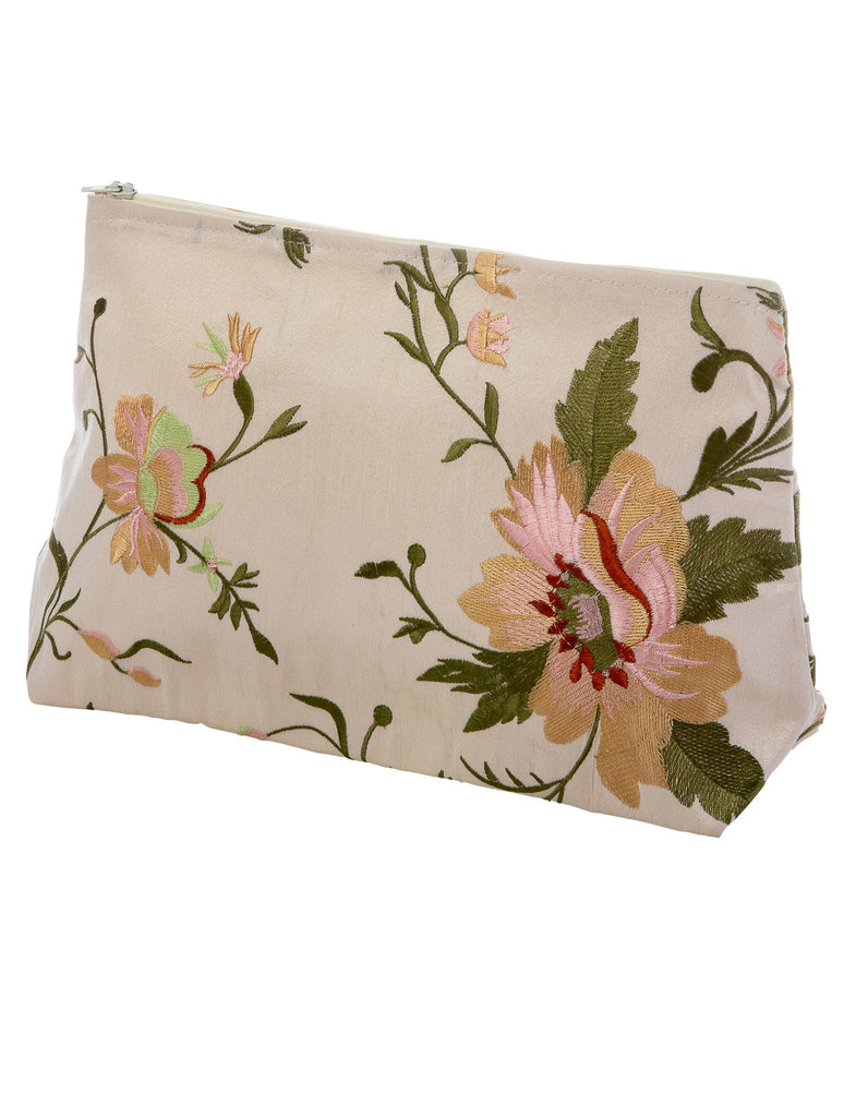 Silk Embroidered Floral Cosmetic Bag Adler's of New Orleans - Adler's Jewelry of New Orleans