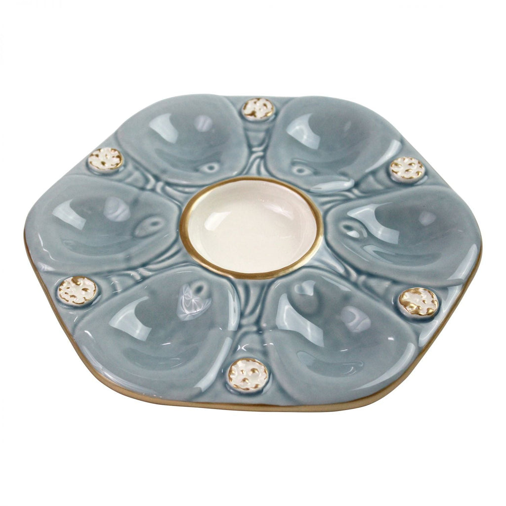 Sky Blue Oyster Plate by Pamela Sack Adler's - Adler's Jewelry of New Orleans
