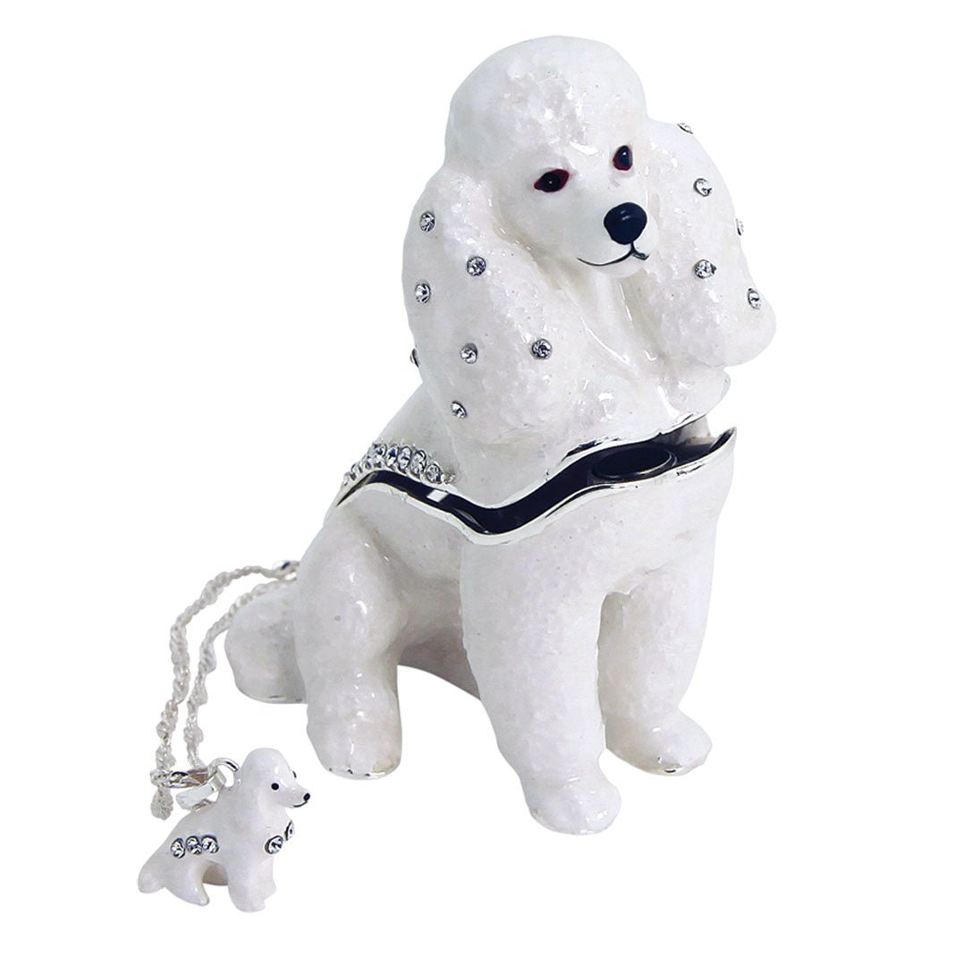 Snowy Poodle Enamel Box from Adler's Adler's of New Orleans