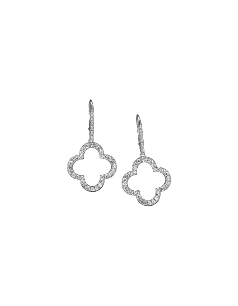 Sterling Silver Earrings with Lever-back and Cubic Zirconia. Adler's of New Orleans - Adler's Jewelry of New Orleans