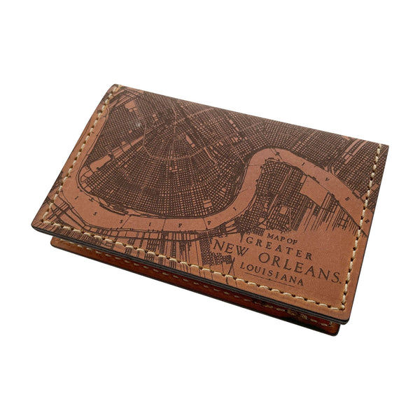 Tactile Craftworks New Orleans Leather Wallet Card Holder Tactile Craftworks - Adler's Jewelry of New Orleans