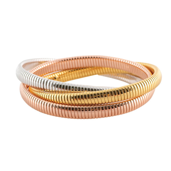 Three Strand Goldplated Rolling Bracelet Adler's - Adler's Jewelry of New Orleans